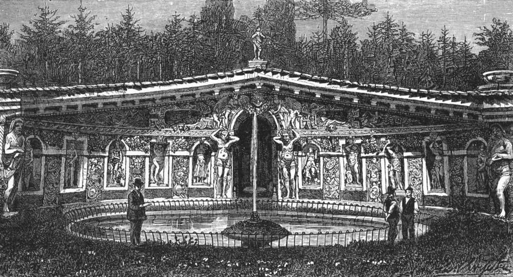 Associate Product VENICE. Fountain, Vittoria, Villa Barbaro-Masere 1880 old antique print