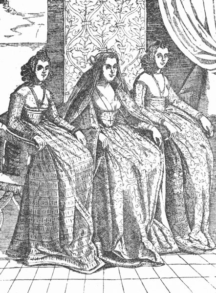 VENICE. Dogaress & maids of honour-Giacomo Franco 1880 old antique print