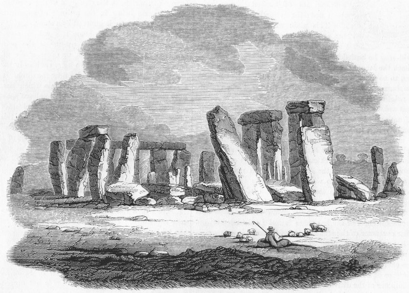 WILTS. Stonehenge 1845 old antique vintage print picture