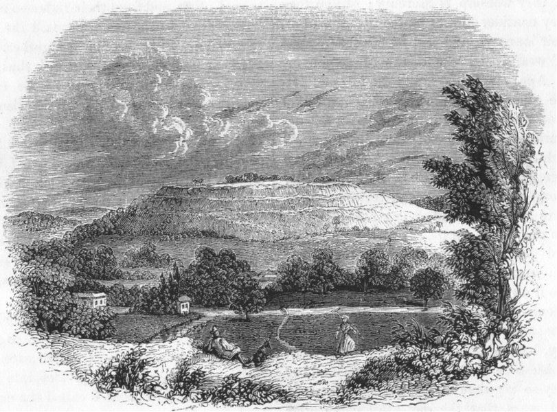WILTS. Remains of Old Sarum 1845 antique vintage print picture
