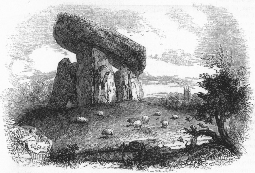 CORNWALL. Trevethy stone 1845 old antique vintage print picture