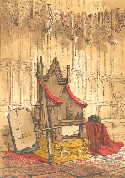 Associate Product ROYALTY. The Coronation Chair 1845 old antique vintage print picture