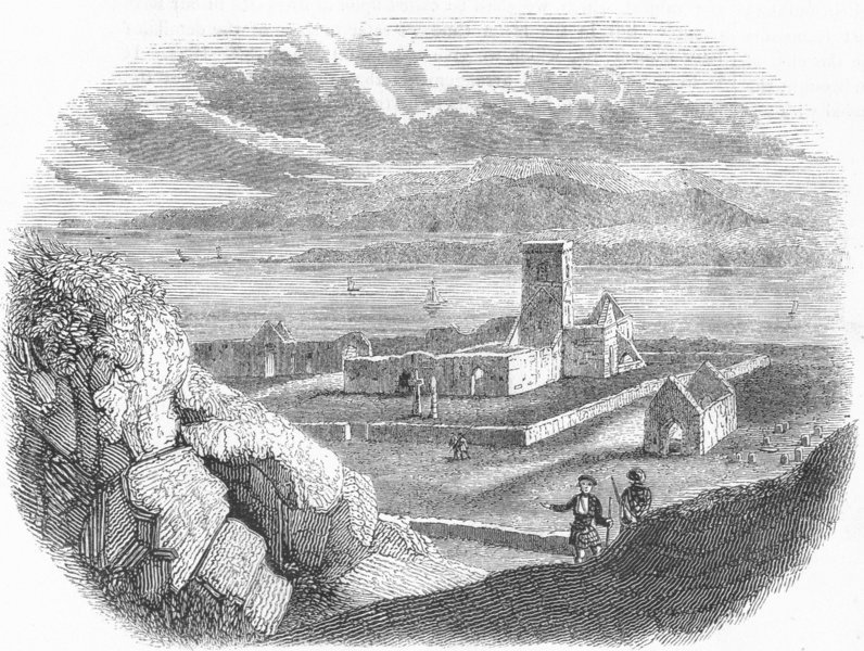 Associate Product SCOTLAND. Ruins, Monastery of Iona, or I-Columb kill 1845 old antique print