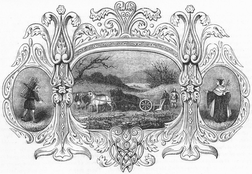 Associate Product TRIBAL. Saxon Emblems of month 1845 old antique vintage print picture