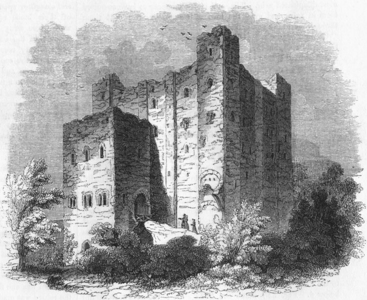 KENT. Rochester Castle; keep, with its entry Tower 1845 old antique print