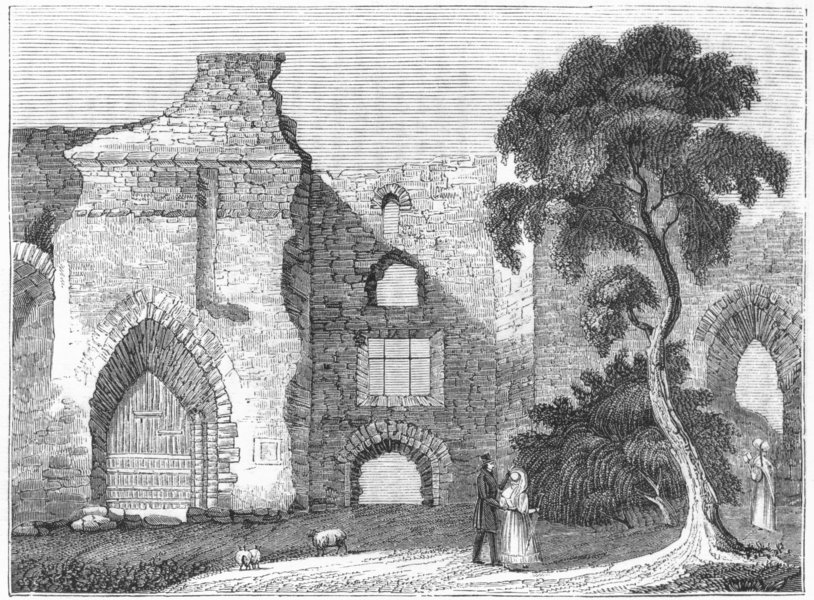 Associate Product NOTTS. Interior to Newark Castle 1845 old antique vintage print picture