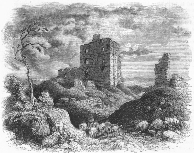 Associate Product NORTHUMBS. Ruins of Norham Castle 1845 old antique vintage print picture