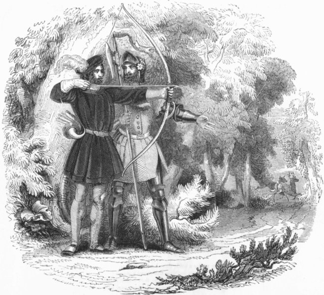 ROGUES. Robin Hood and little John 1845 old antique vintage print picture