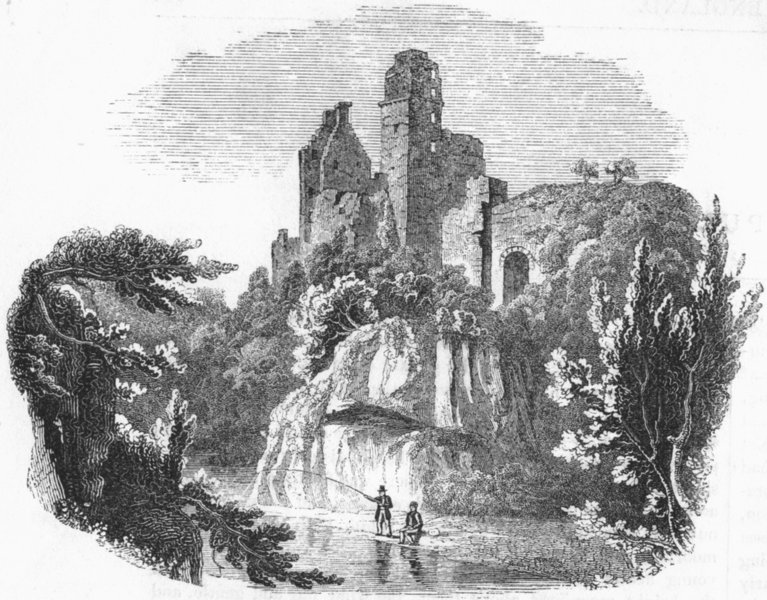 SCOTLAND. Ruins of Roslin Castle 1845 old antique vintage print picture