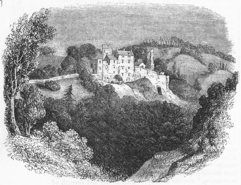 SCOTLAND. Ruins, Roslin Castle & Chapel 1845 old antique vintage print picture