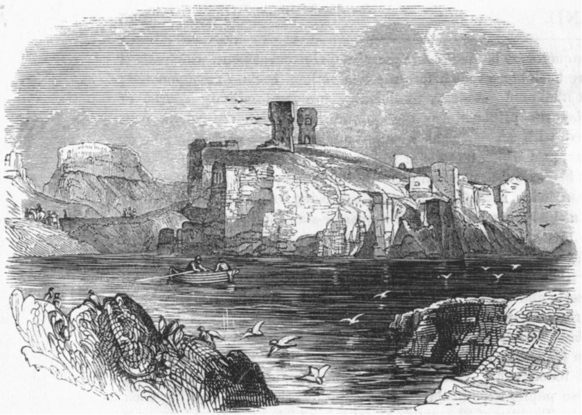 Associate Product SCOTLAND. Ruins, Castle of Dunbar 1845 old antique vintage print picture