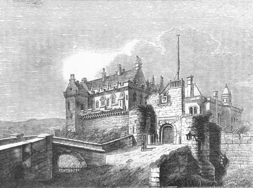 SCOTLAND. View of Stirling Castle 1845 old antique vintage print picture