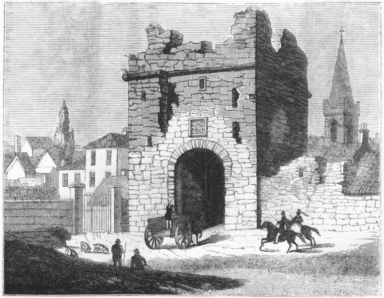 Associate Product IRELAND. North gate, Athlone, Leinster 1845 old antique vintage print picture