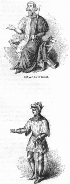 PORTRAITS. John of Gaunt ; Richard II 1845 old antique vintage print picture