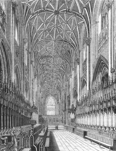 Associate Product YORKS. Choir of York Minster 1845 old antique vintage print picture