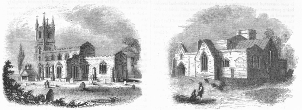 Associate Product LUTTERWORTH. Church Wickliffe's Rectory; Chilton 1845 old antique print