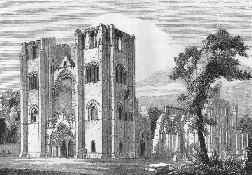 Associate Product SCOTLAND. Cathedral of Elgin 1845 old antique vintage print picture