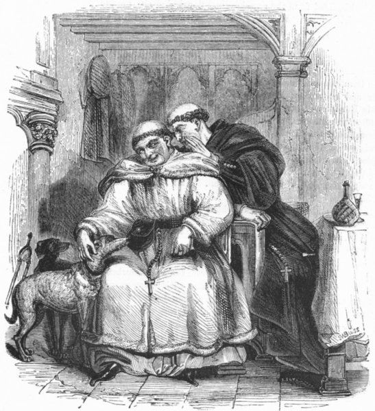 Associate Product CLERGY. The Monk and the Friar 1845 old antique vintage print picture