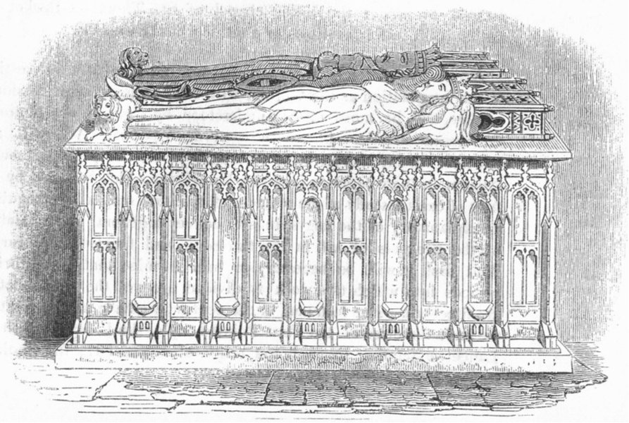 Associate Product CANTERBURY. Tomb of Henry IV & his Queen, Cathedral 1845 old antique print