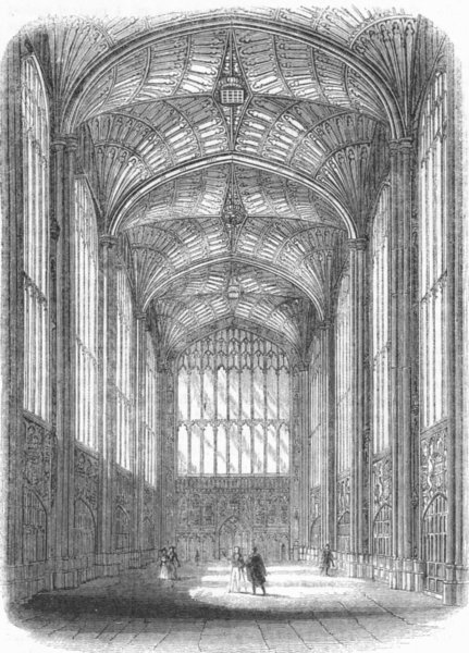 Associate Product CAMBS. King's College Chapel 1845 old antique vintage print picture