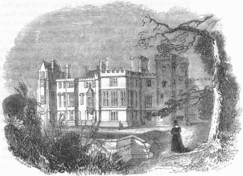 LONDON. Lambeth Palace. Garden view 1845 old antique vintage print picture