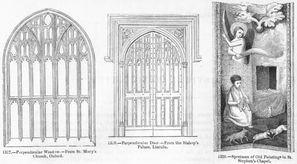 Associate Product ART. St Mary Oxford; Palace, Lincoln; Stephen's Chapel 1845 old antique print