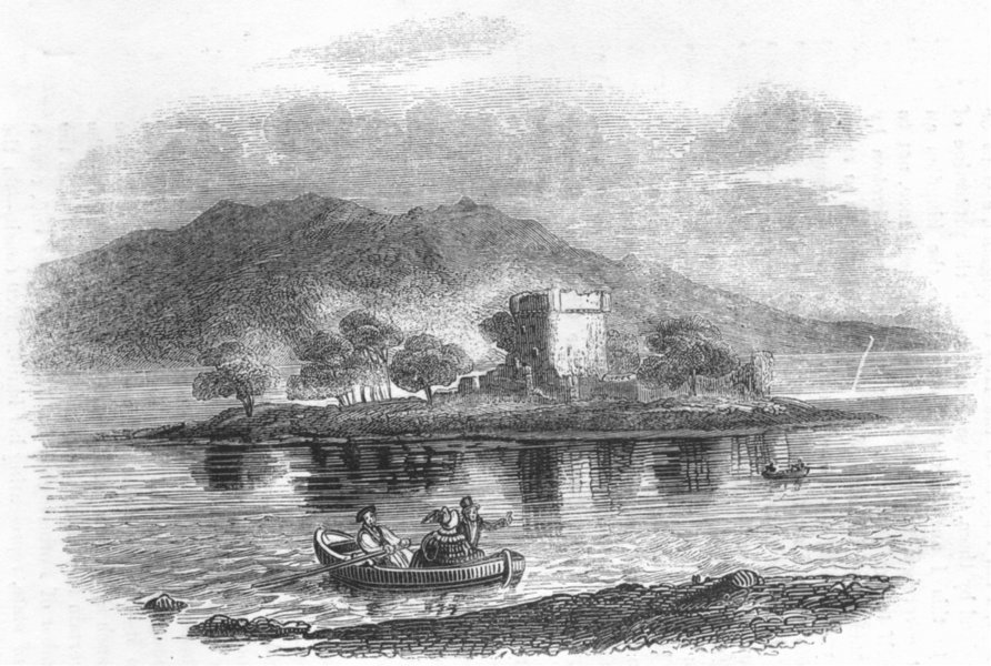 Associate Product SCOTLAND. Loch Leven Castle, Loch, Lomond Hills 1845 old antique print picture