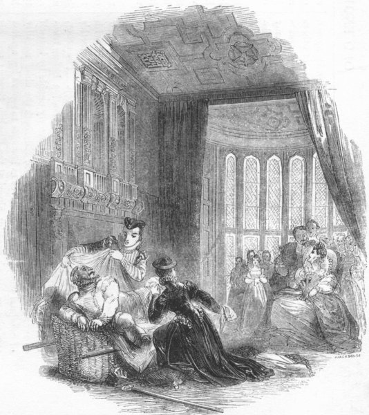 Associate Product BERKS. Merry wives of Windsor played before Queen 1845 old antique print