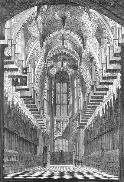 Associate Product BUILDINGS. Henry VII 's Chapel 1845 old antique vintage print picture