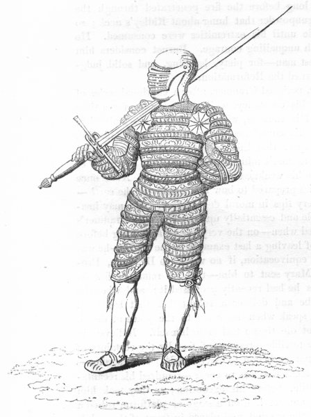 Associate Product MILITARIA. Suit of Puffed & engraved Armour  1845 old antique print picture