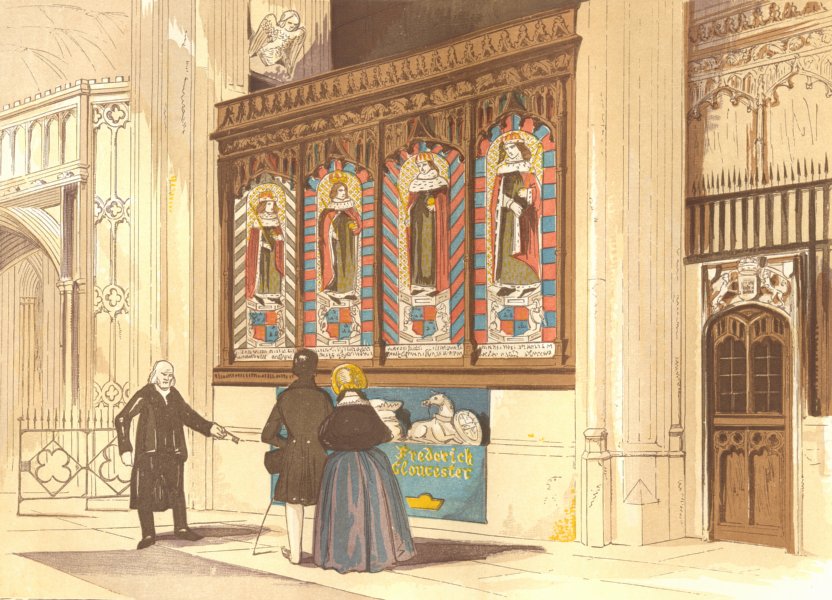 Associate Product BERKS. Painted screen St George's Chapel 1845 old antique print picture