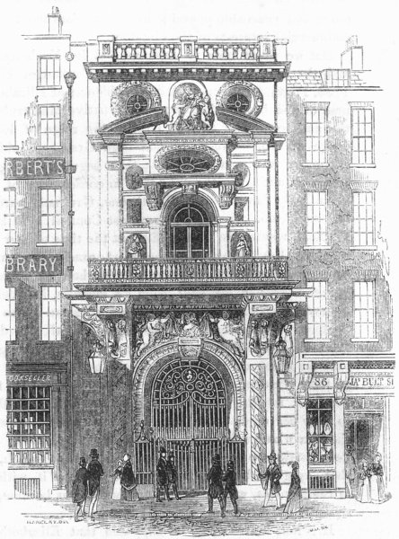 Associate Product LONDON. Mercers' Hall, Cheapside 1845 old antique vintage print picture