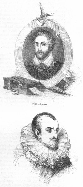 Associate Product PORTRAITS. Spenser ; Spenser 1845 old antique vintage print picture