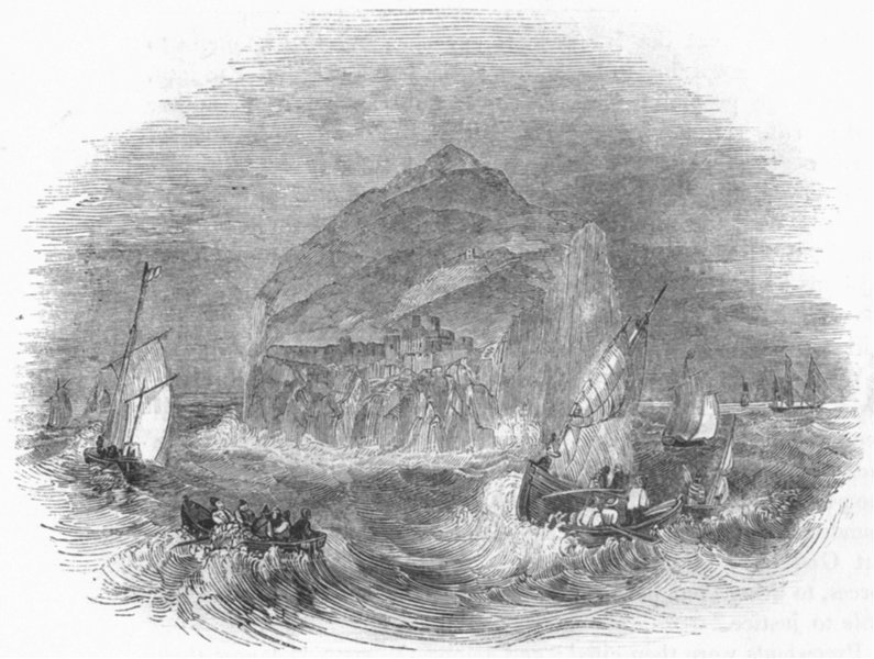 Associate Product SCOTLAND. Bass Rock, with jail of covenanters 1845 old antique print picture