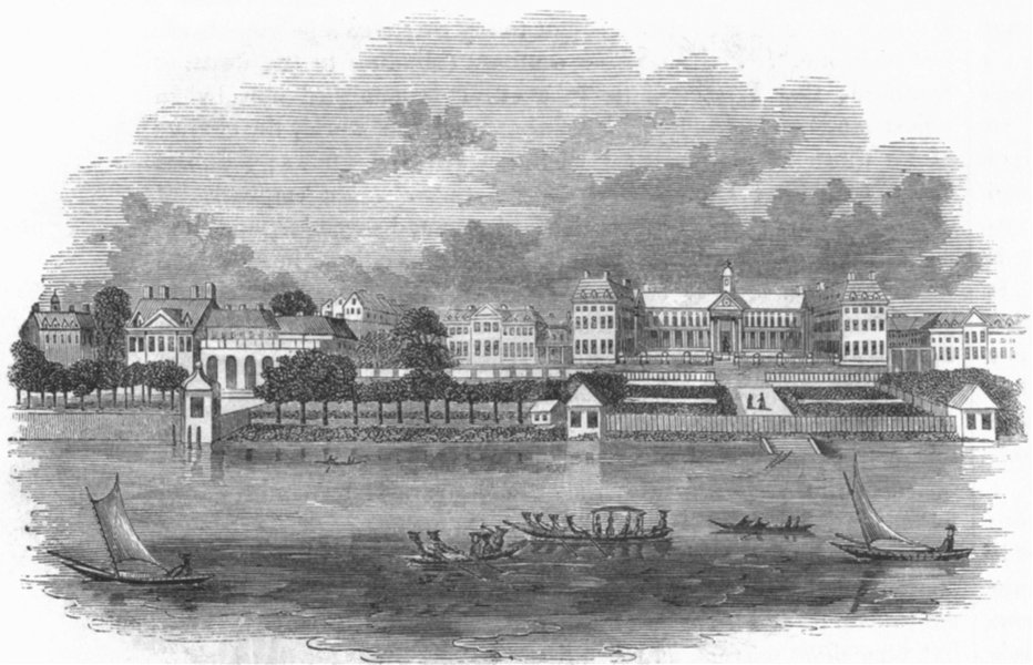LONDON. Chelsea Hospital 1715 1845 old antique vintage print picture