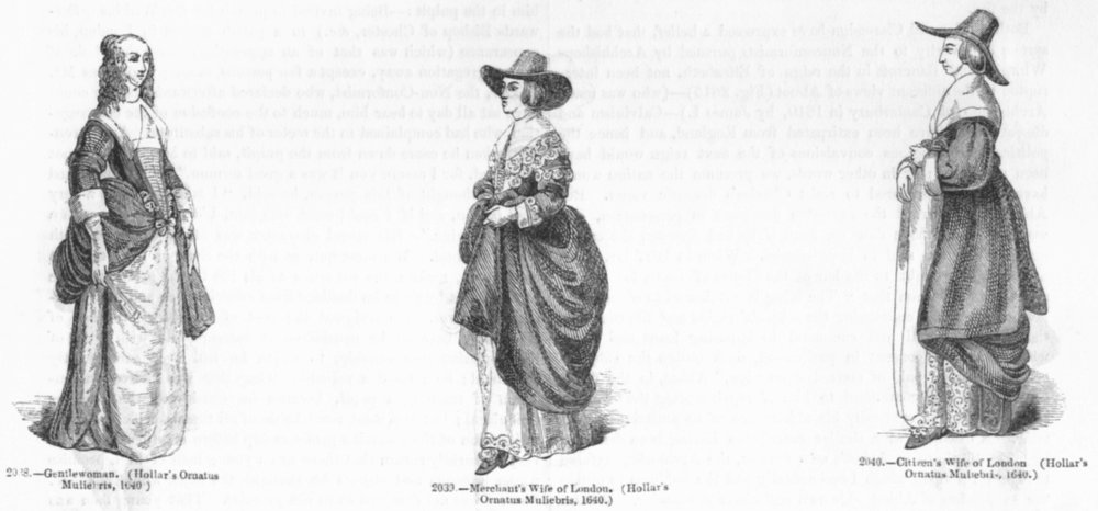 Associate Product LONDON. Gentlewoman; Merchant's, Citizen's wife 1640 1845 old antique print