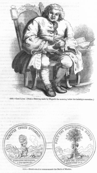 Associate Product PEERS. Lord Lovat Minden medal 1845 old antique vintage print picture