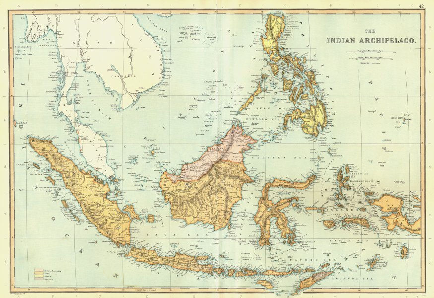 DUTCH EAST INDIES. Philippines Indonesia Borneo Sumatra Java. BLACKIE 1893 map