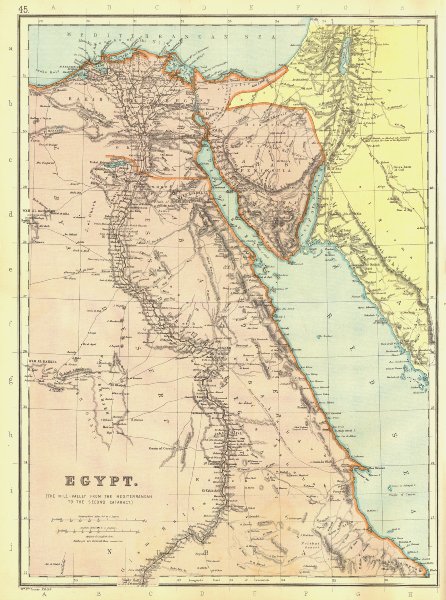 Associate Product EGYPT. Nile Valley to the second cataract. Sinai. BLACKIE 1893 old antique map
