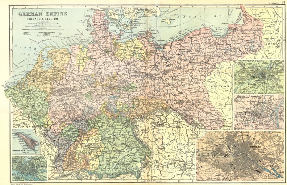 Heligoland. Hamburg; Metz; Strasbourg; Berlin 1905 old antique map plan chart