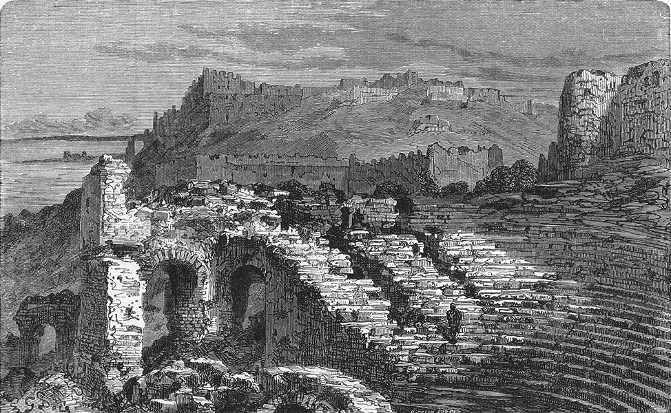 Associate Product SPAIN. Ruins of the Roman theatre of Murviedro 1881 old antique print picture