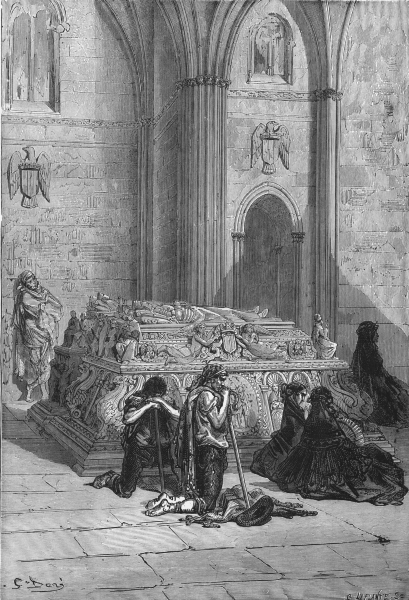 SPAIN. Tomb of Ferdinand & Isabella, cathedral Granada 1881 old antique print