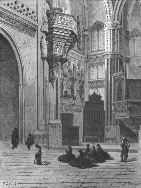 SPAIN. Interior of San Juan de Los Reyes, Toledo 1881 old antique print