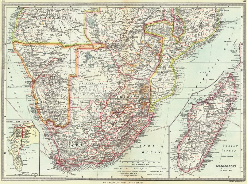 SOUTH AFRICA. Industry Communication; Madagascar; Cape Peninsula 1907 ...