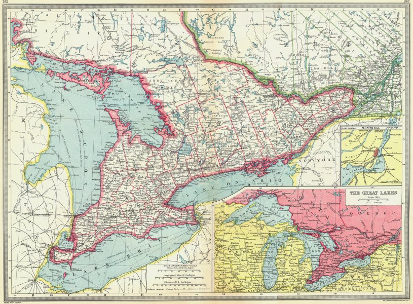 Details About Upper Canada Ontario St Lawrence Maps Of Montreal Great Lakes 1907 Old