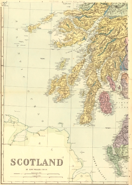 Associate Product SCOTLAND (South West). Argyll. Bute Islay Jura Mull. GW BACON 1884 old map