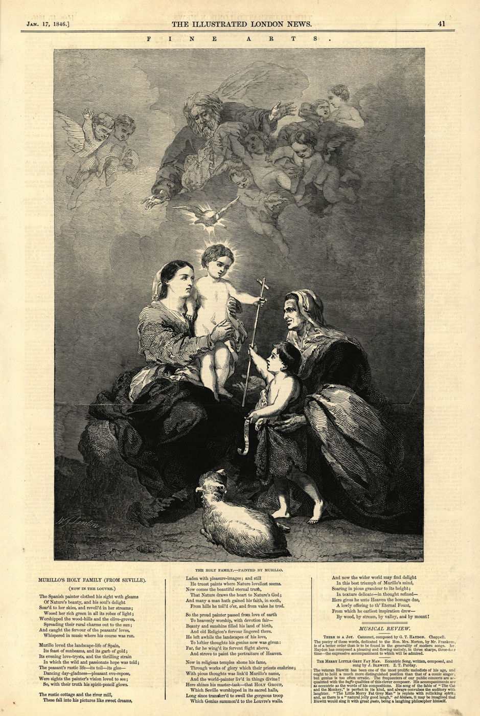 The Holy Family, after Bartolomé Esteban Murillo. Religious. Fine Arts 1846