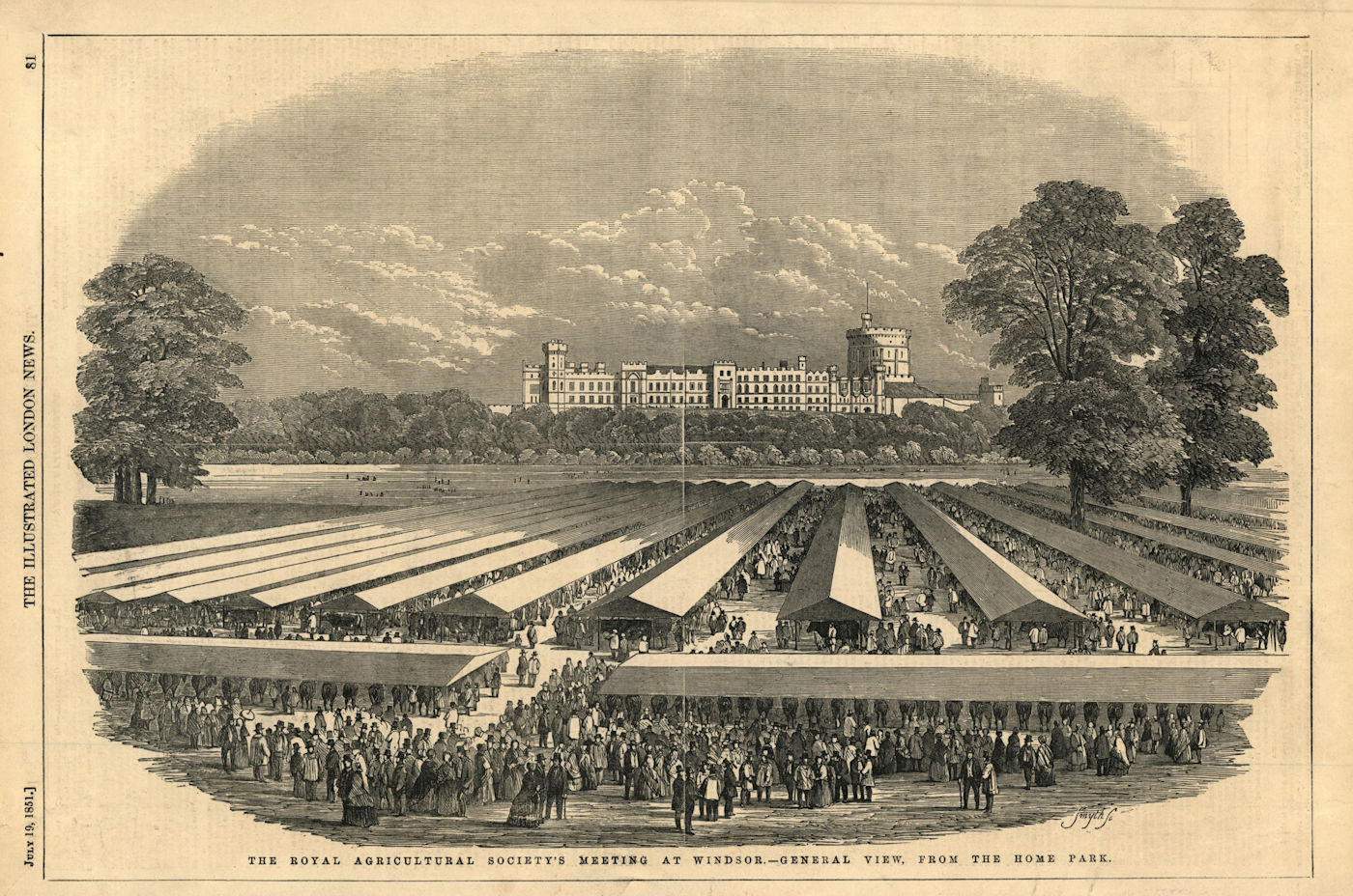 Royal Agricultural Society's meeting at Windsor. Home Park. Castle 1851