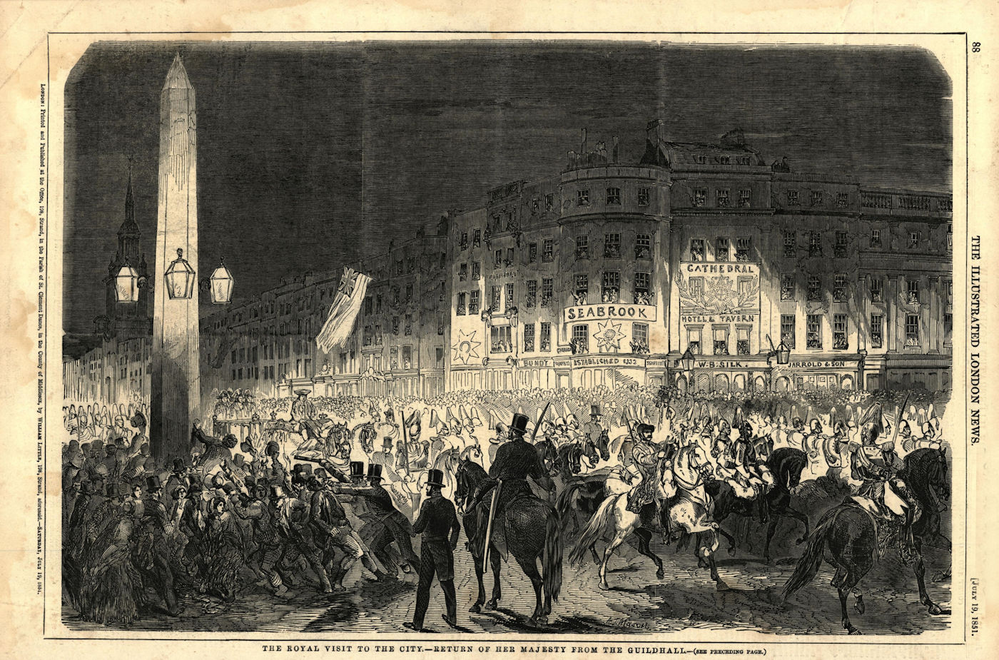 Associate Product Royal visit to the City - return of Her Majesty from the Guildhall. London 1851