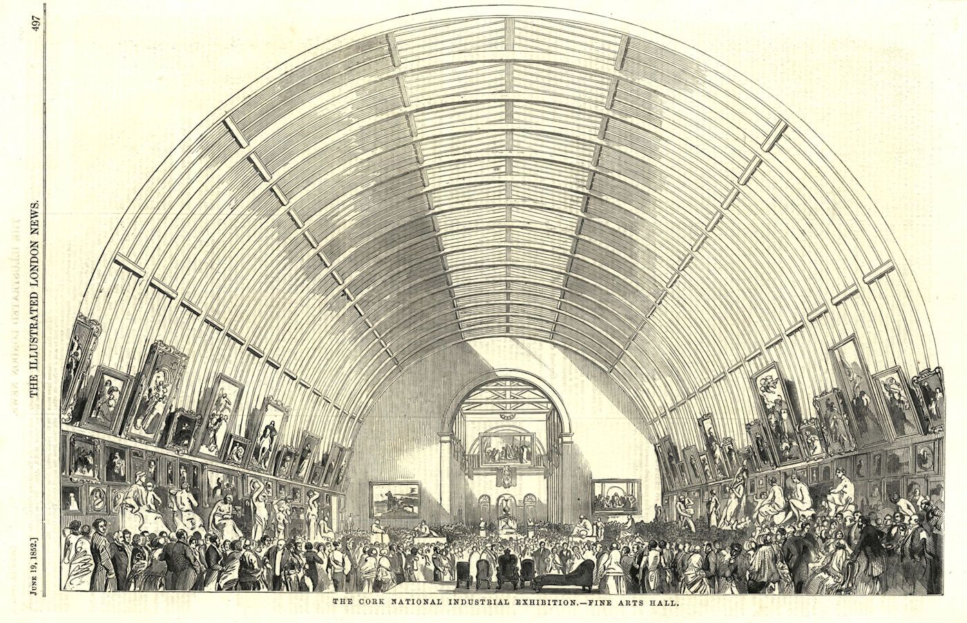 The Cork National Industrial Exhibition - Fine Arts Hall. Ireland. Business 1852